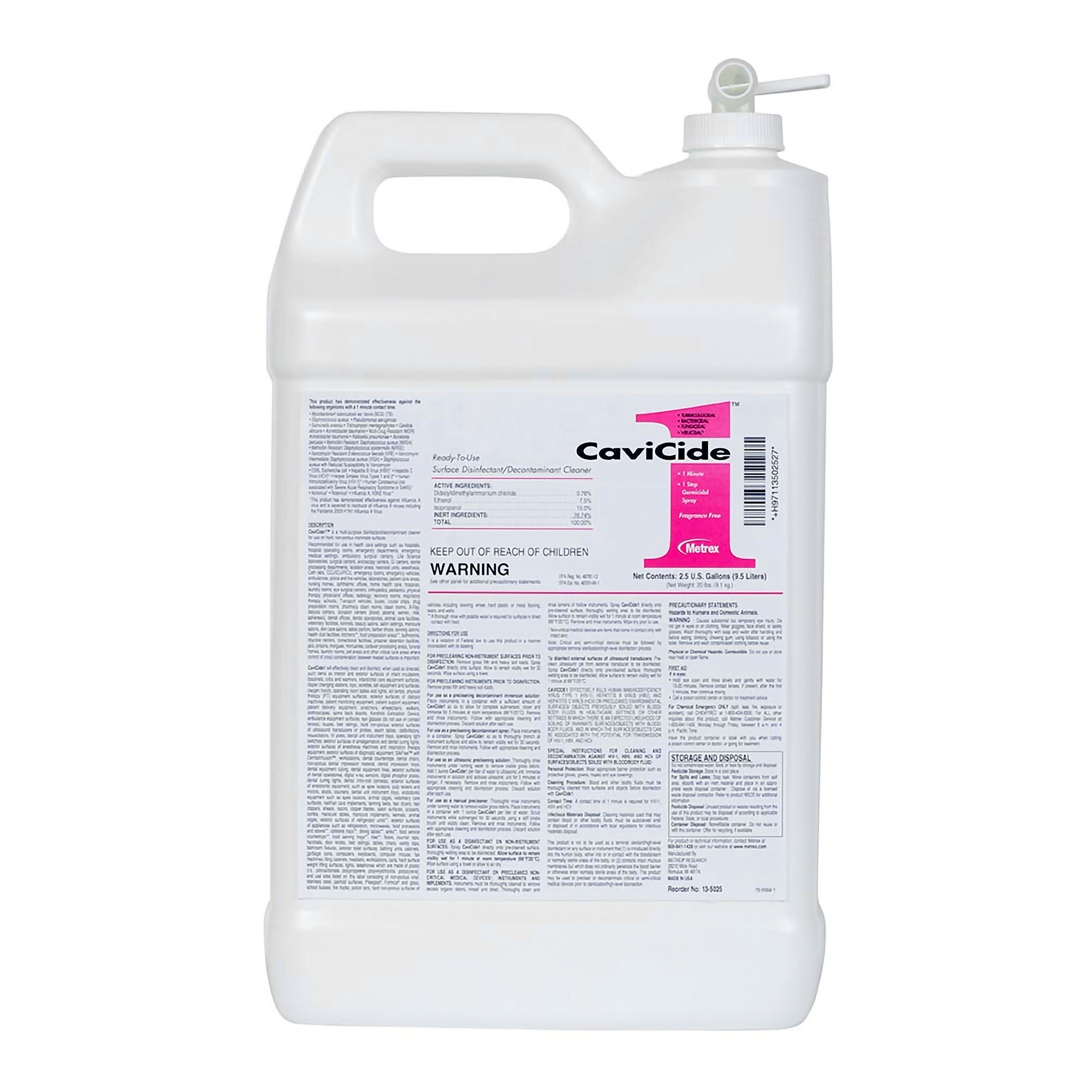 Surface Disinfectant Cleaner CaviCide1™ Alcohol Based Manual Pour Liquid 2.5 gal. Jug Alcohol Scent NonSterile