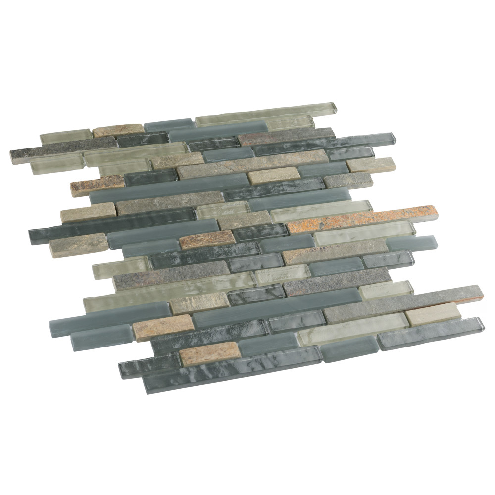 Tessera Piano Wisp 11-3/4 in. x 11-7/8 in. Glass Mosaic Tile