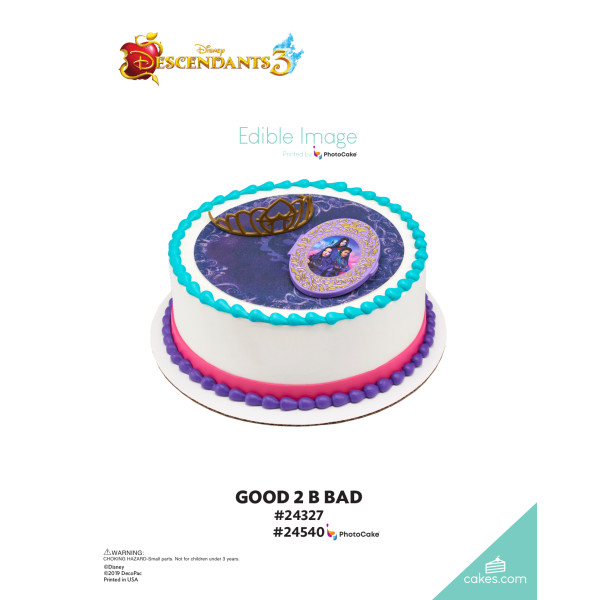 Disney Descendants 3 Good 2 B Bad The Magic of Cakes® PhotoCake® Enhanced Round Background Page