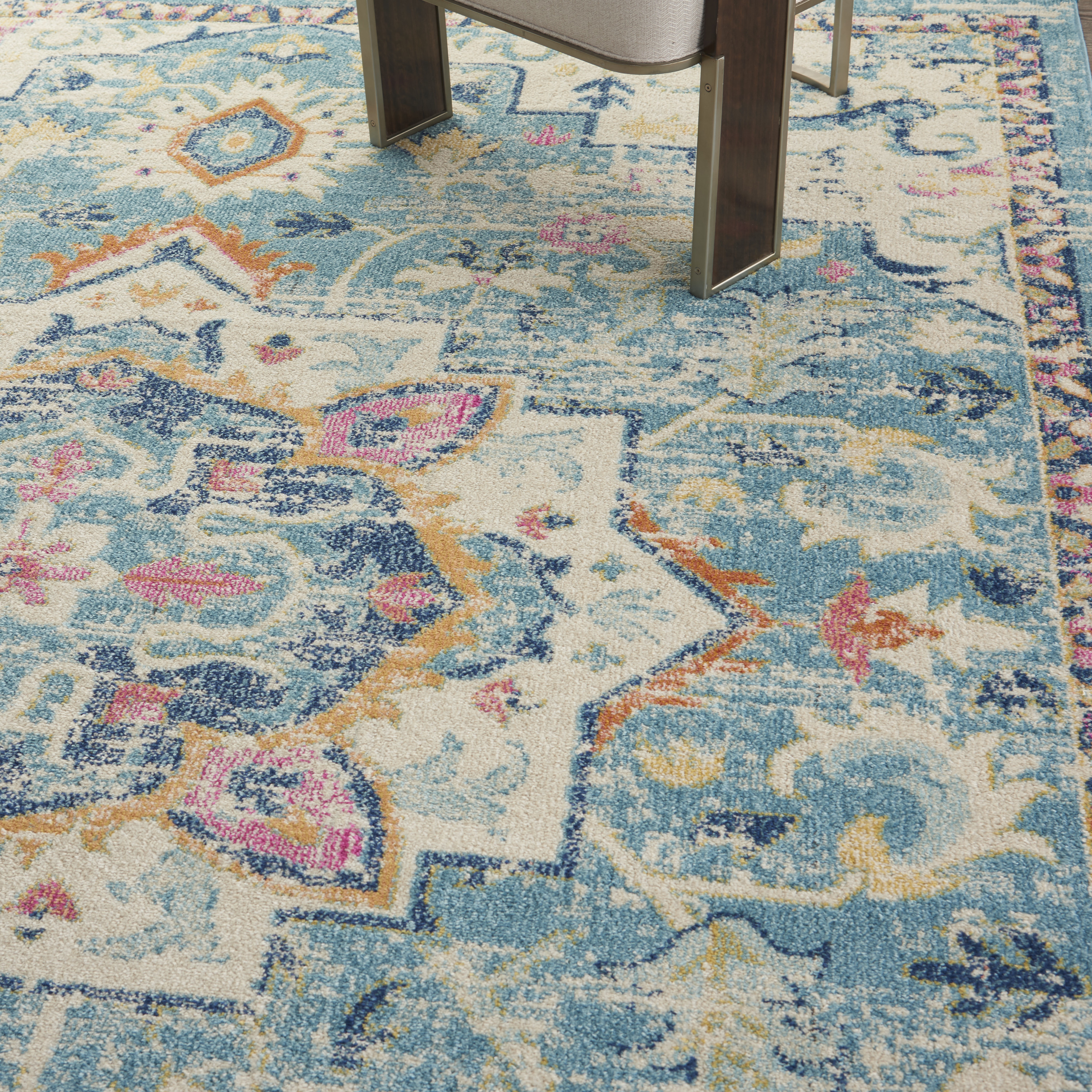 Nourison Passion 9' x 12' Ivory/Light Blue Bohemian Indoor Rug