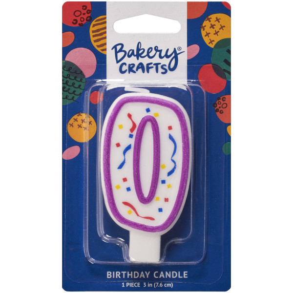 0 Party Purple Numeral Candles