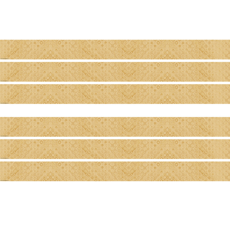 Wonderfully Wild Golden Textile Straight Border Trim, 35 Feet Per Pack, 6 Packs