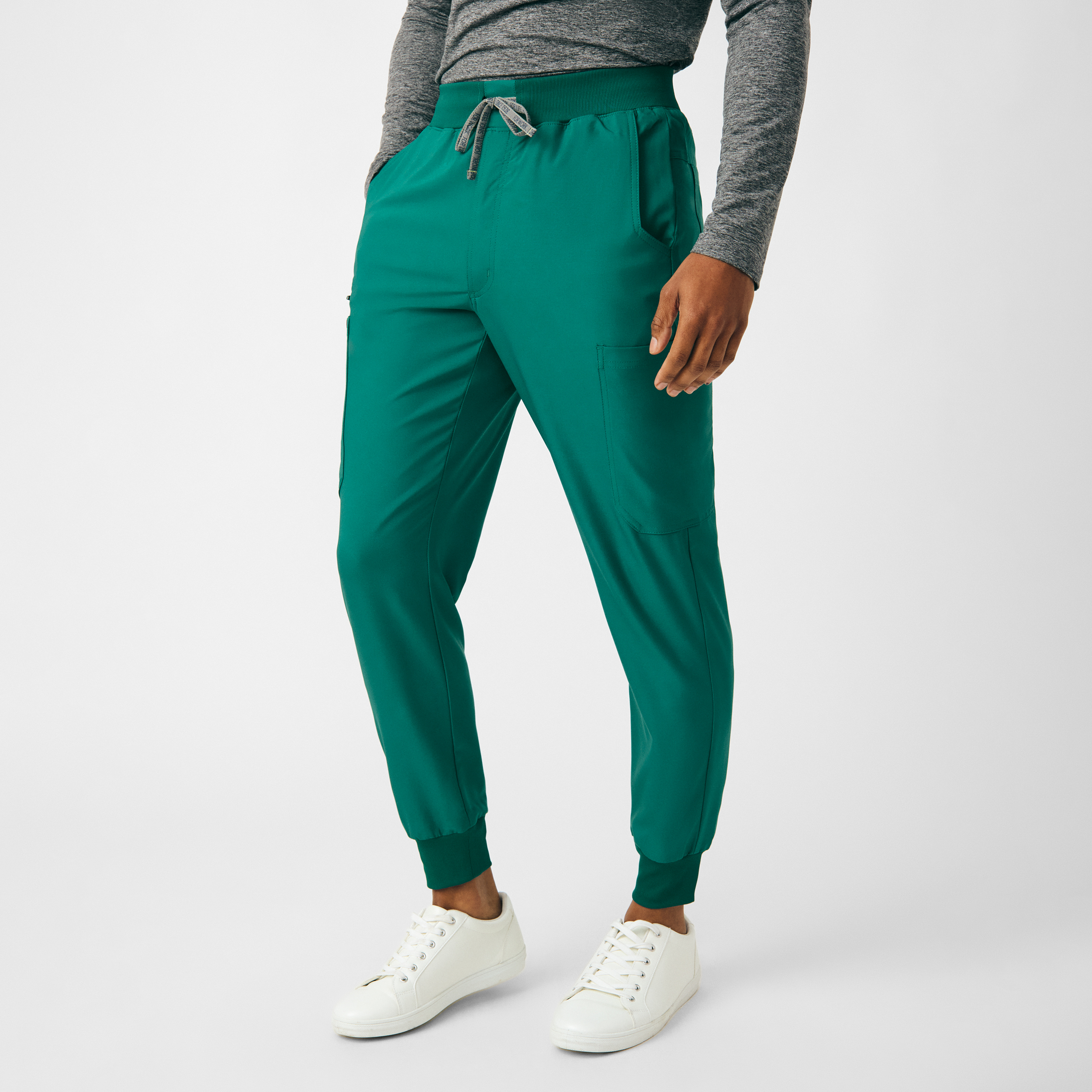 Landau Forward LB409 Men&#8216;s 7 Pocket Wrinkle Resistant Jogger Scrub Pants with Knit Waist Drawstring and Cuffs-Landau