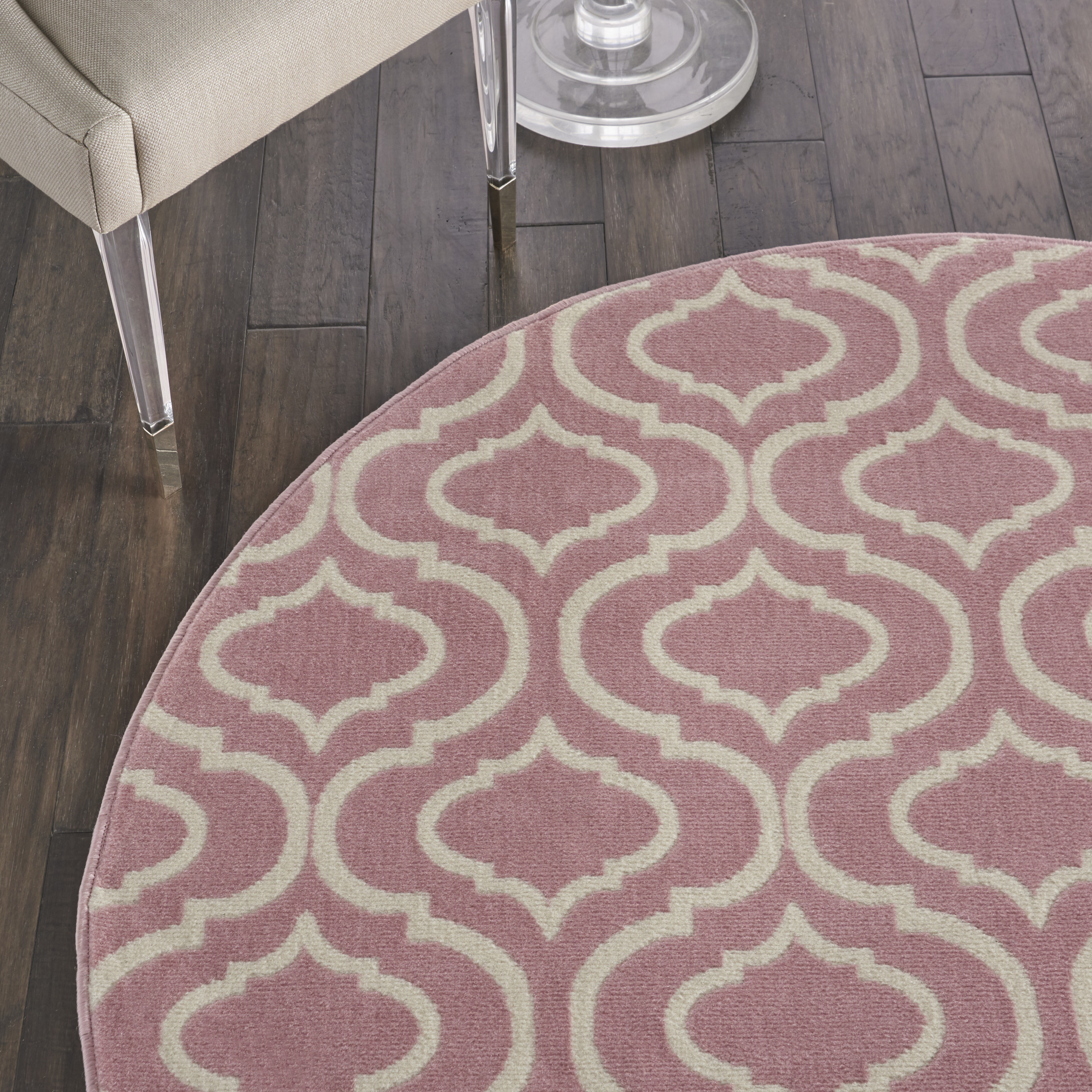 Nourison Jubilant 5'3" x Round Pink Contemporary Indoor Rug