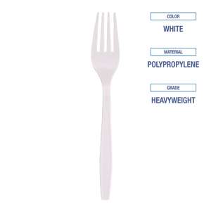 Boardwalk, Heavyweight Polypropylene Cutlery, Fork, White