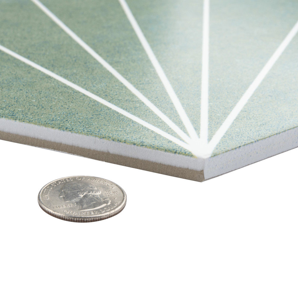 Aster Hex Verde 8-5/8 in. x 9-7/8 in. Porcelain Floor and Wall Tile