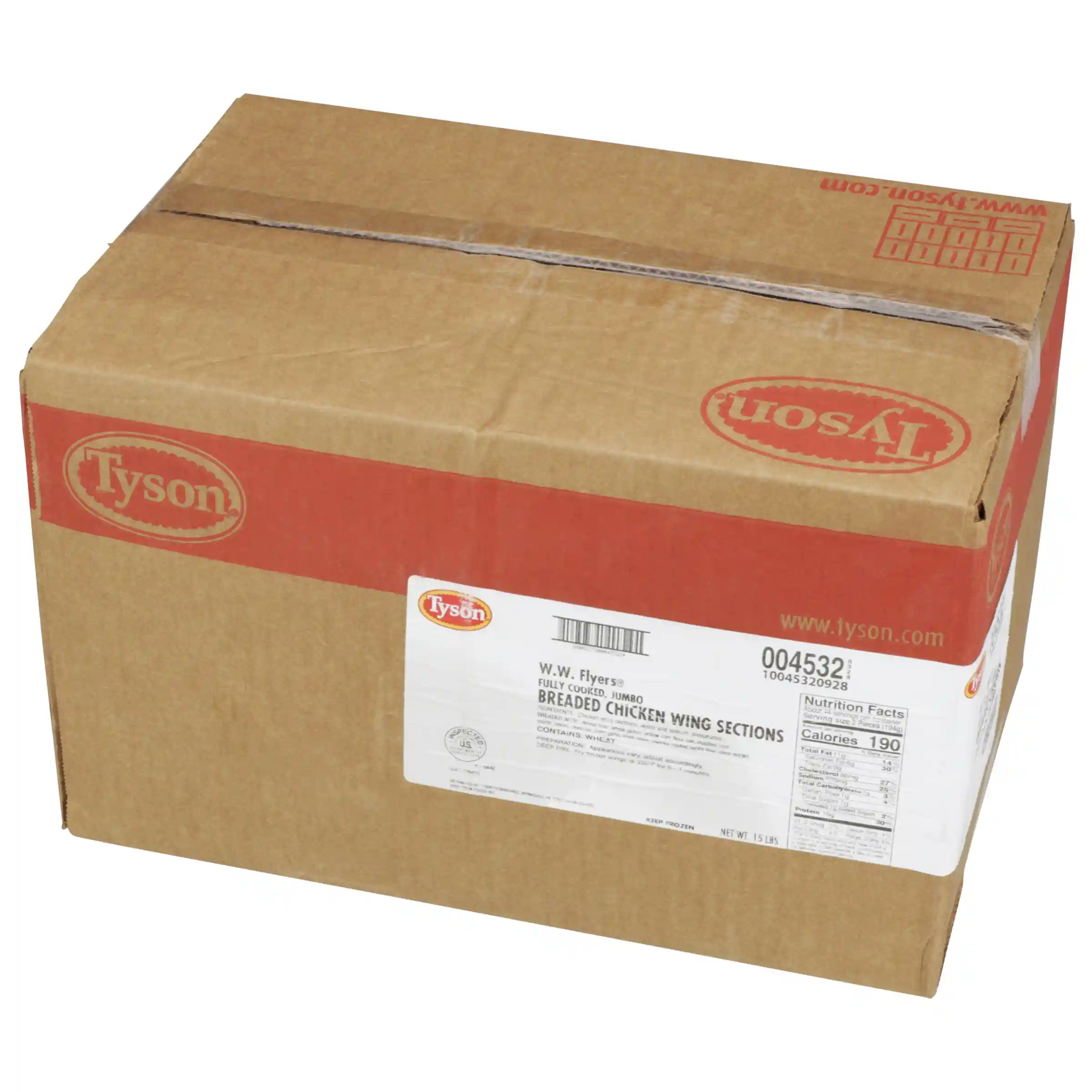 Tyson® W.W. Flyers® Fully Cooked Breaded Bone-In Chicken Wing Sections, Jumbo_image_5
