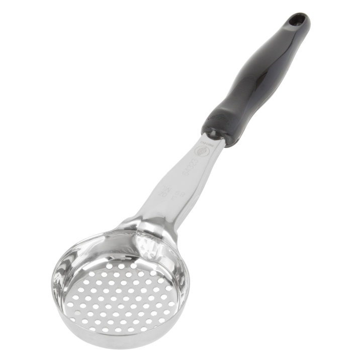 3-ounce one-piece heavy-duty perforated round Spoodle® utensil with black nylon handle