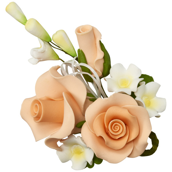 Peach Trio Rose Spray Gum Paste Sprays