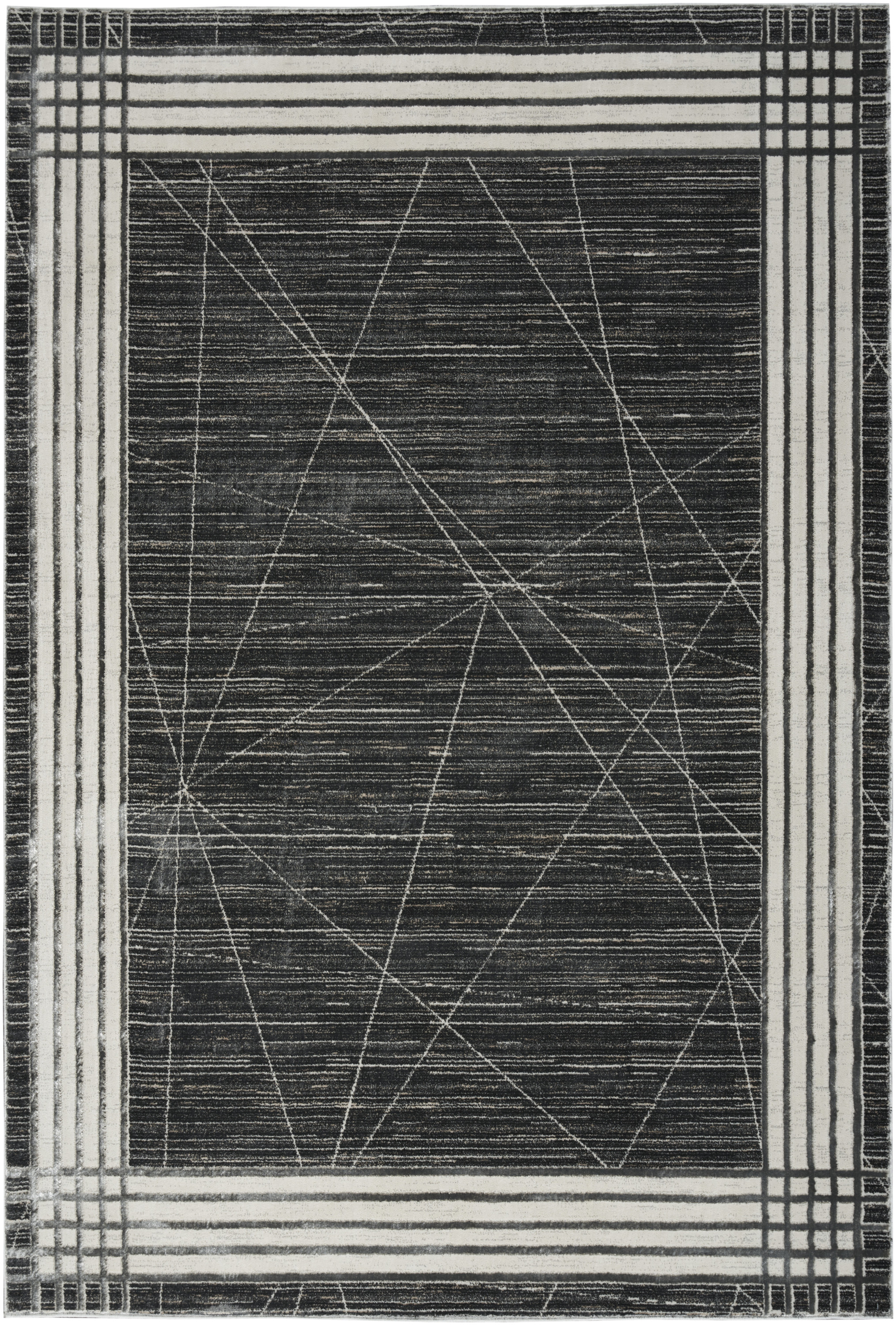 Nourison Desire 3'11" x 5'11" Charcoal Silver Modern Indoor Rug