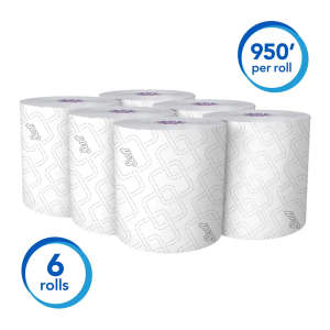 KIM02001, Kimberly Clark, Scott Essential High Capacity, 950ft Roll Towel, 1 ply, White