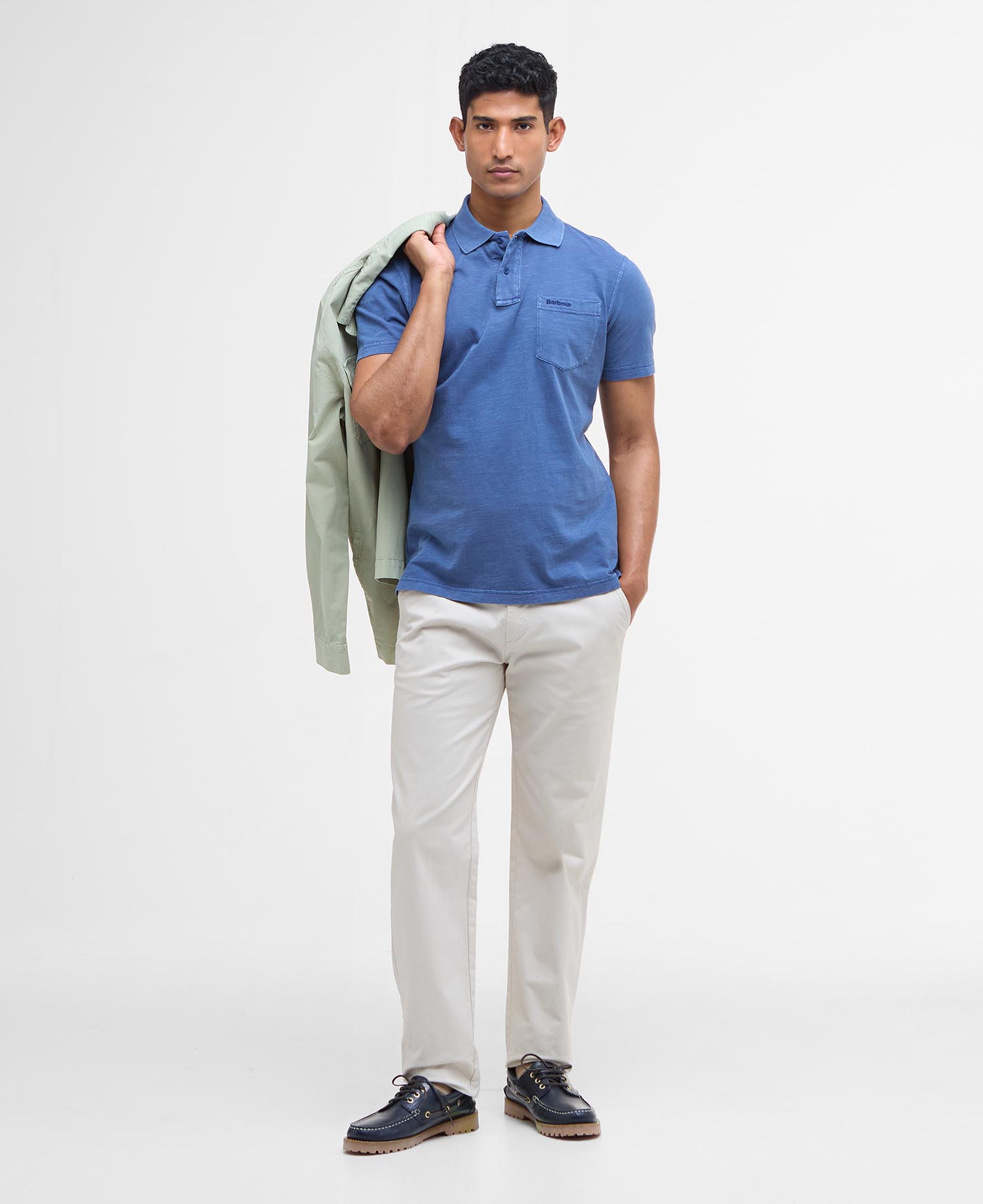 Pigment Dye Slub Polo Shirt image number 1