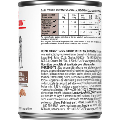 Royal Canin Veterinary Diet Canine Gastrointestinal Low Fat Canned Dog Food