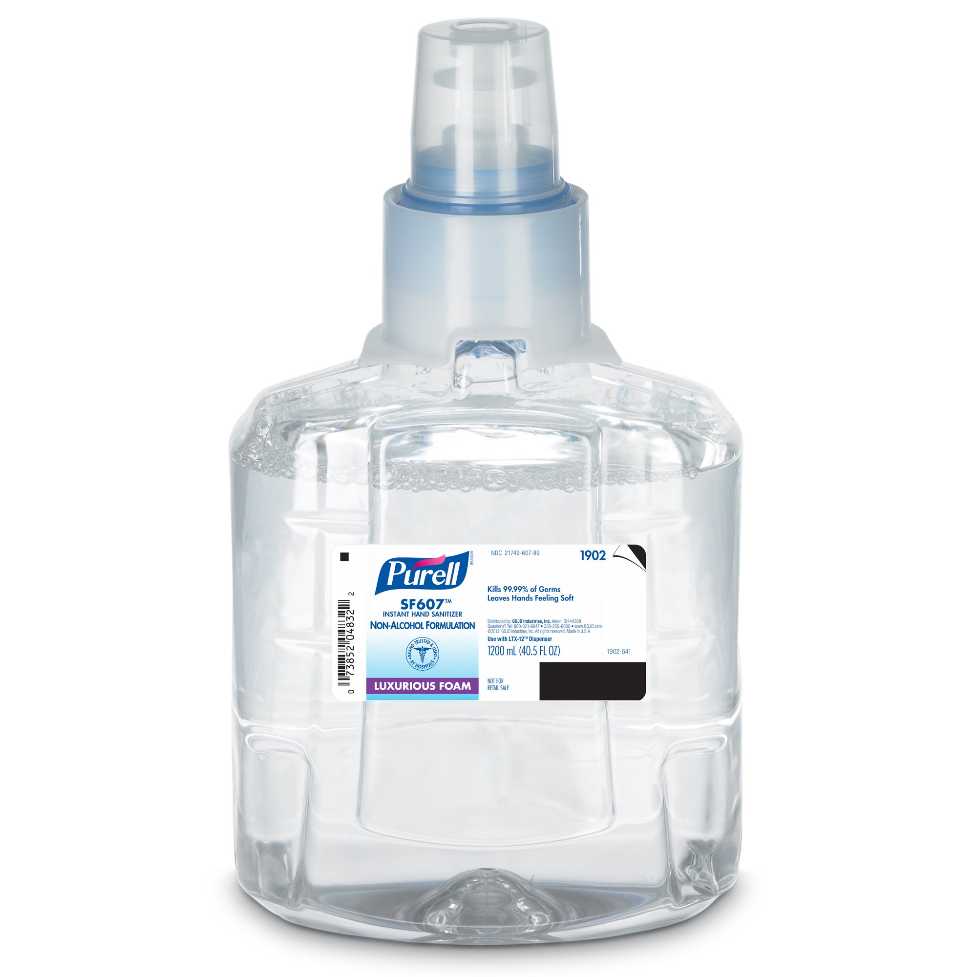 Alcohol-Free Hand Sanitizer Purell SF607 1,200 mL BZK (Benzalkonium Chloride) Foaming Dispenser Refill Bottle MK 920880