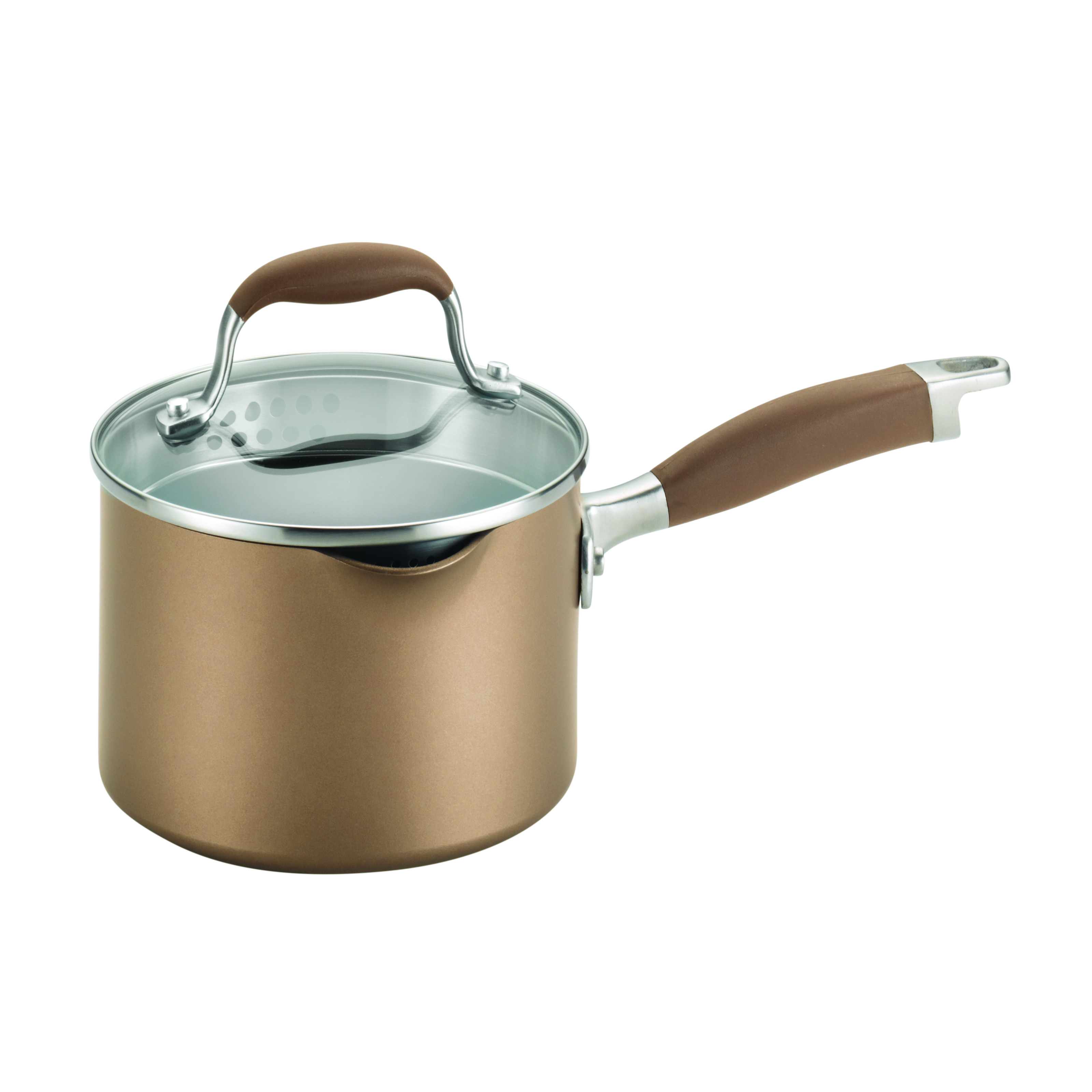 Anolon Anolon 2Qt. Covered Straining Saucepan with Pour Spouts