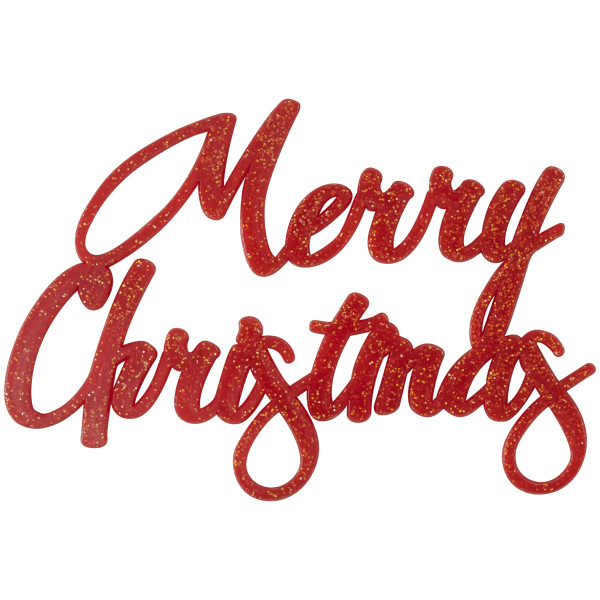 Merry Christmas Script Glitter Layon
