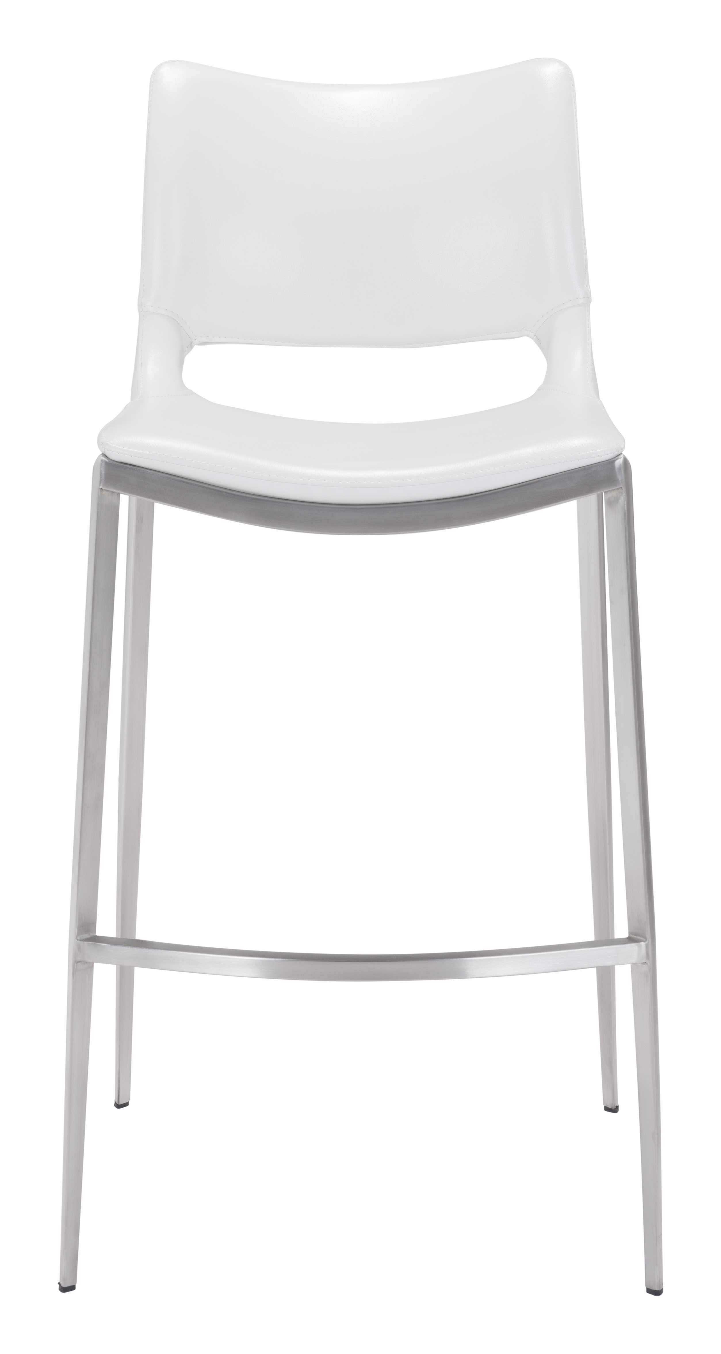 Ace Barstool (Set of 2) White & Silver product image