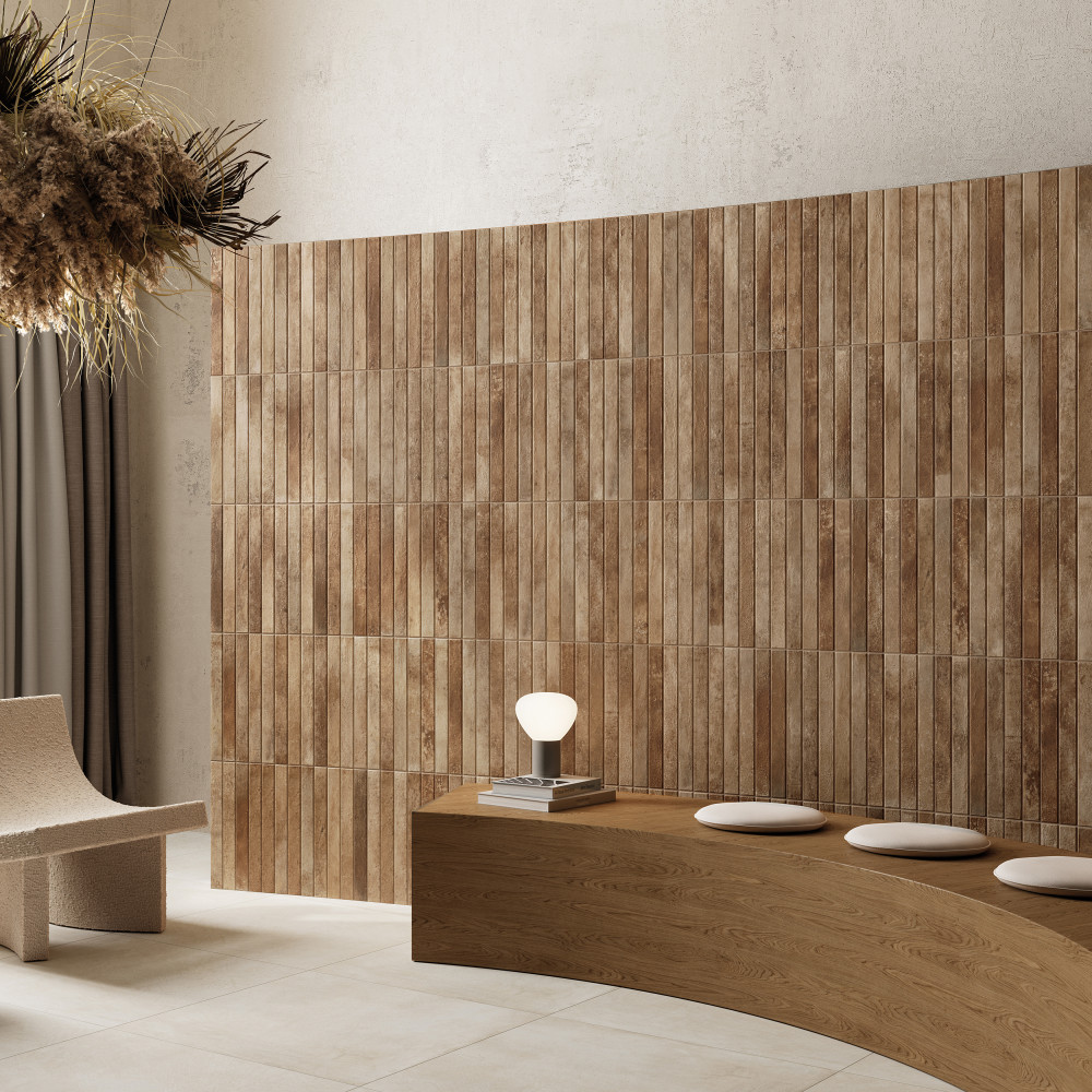 Sedona Sunset 1-7/8 in. x 17-3/4 in. Porcelain Floor and Wall Tile