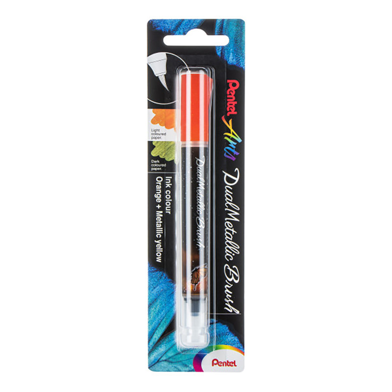 DualMetallic Brush, Orange/Metallic Yellow Ink