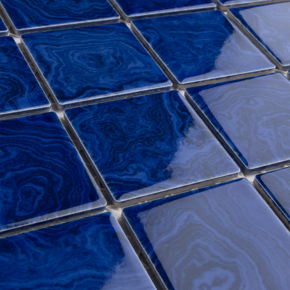 Resort Marine Blue 12 in. x 12 in. Porcelain Mosaic Tile