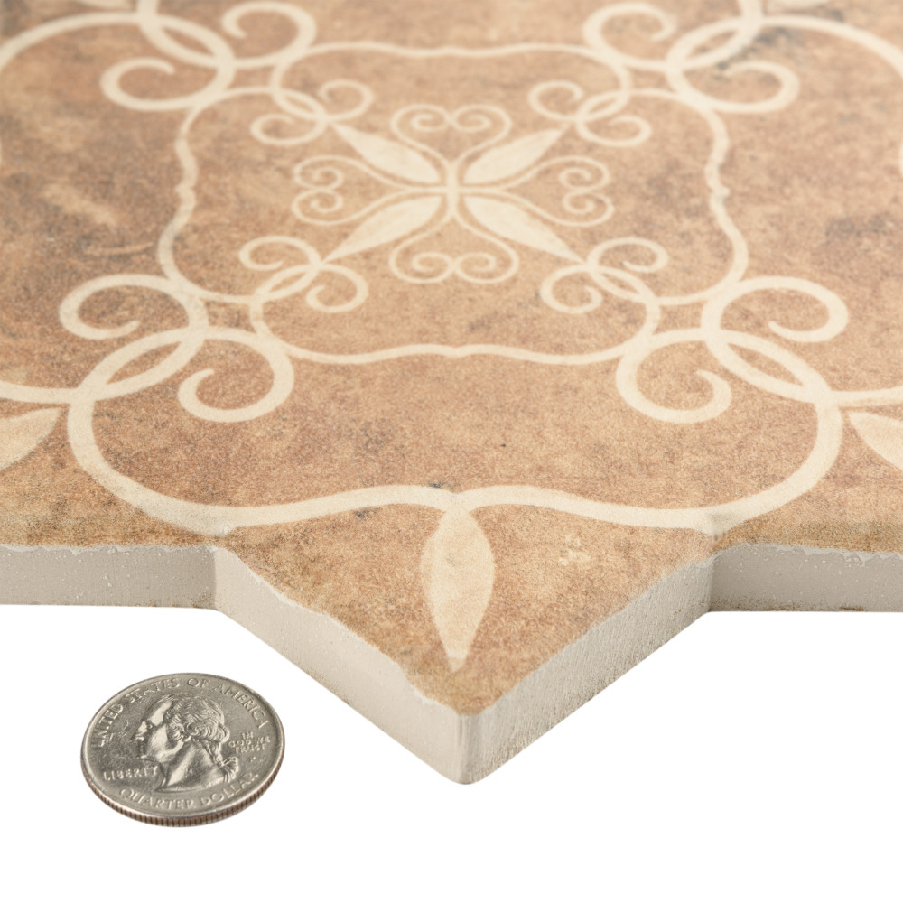 Tech Land Star Fire Temple/Cross Fire Temple 6 in. x 12 in. Porcelain Floor and Wall Tile