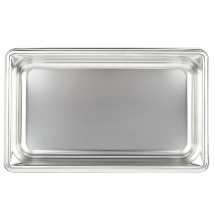 Fourth-size 1 ¼-inch-deep Super Pan V® stainless steel steam table pan