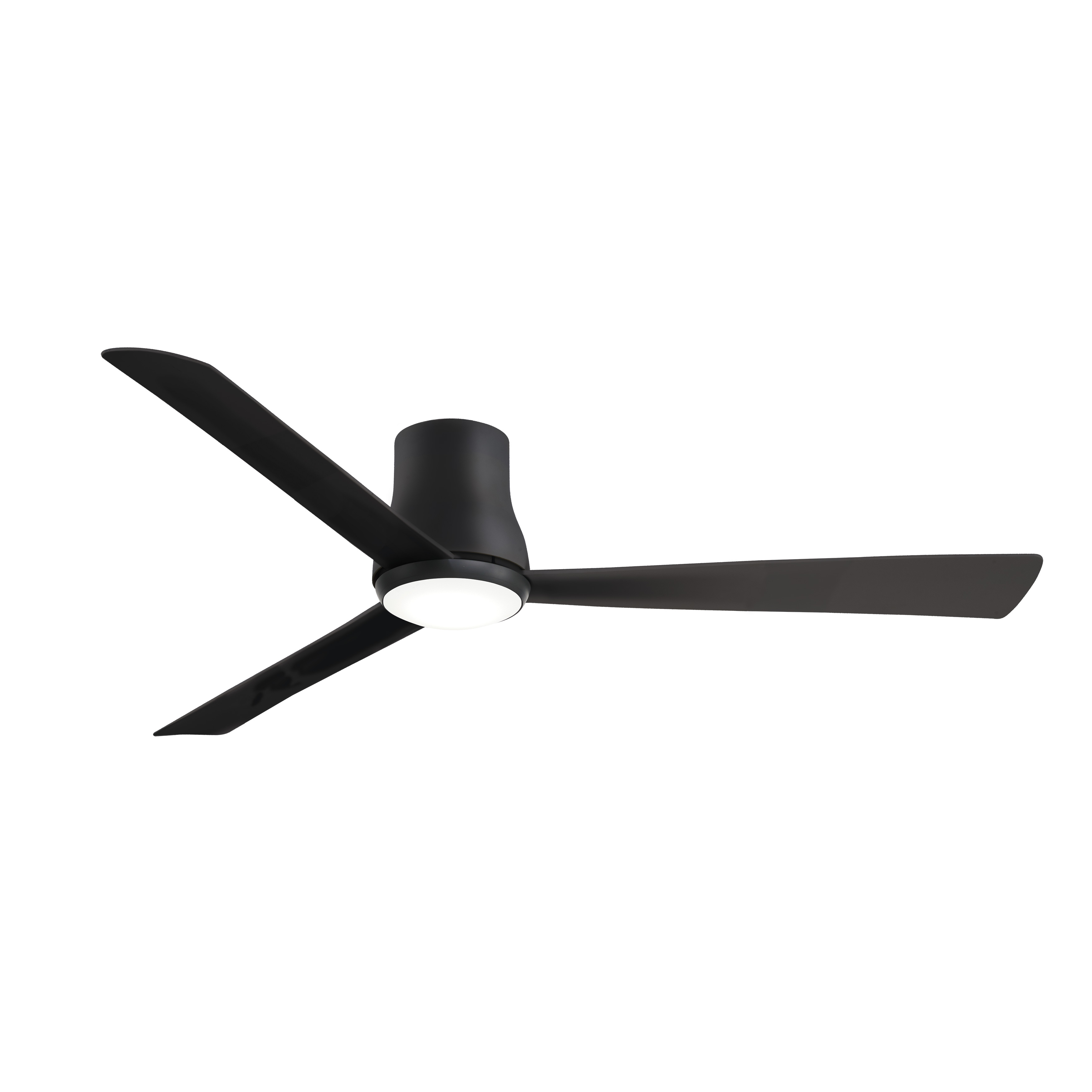 The Simple Flush combines modern minimalist design with powerful performance in a low-profile package. Its 60" blade span and DC motor deliver efficient airflow for large spaces while the coal black finish adds contemporary sophistication. - alternate view