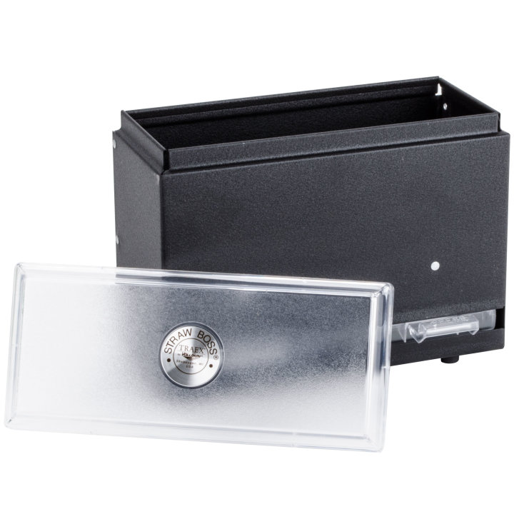 One-sided bulk unwrapped straw dispenser in black