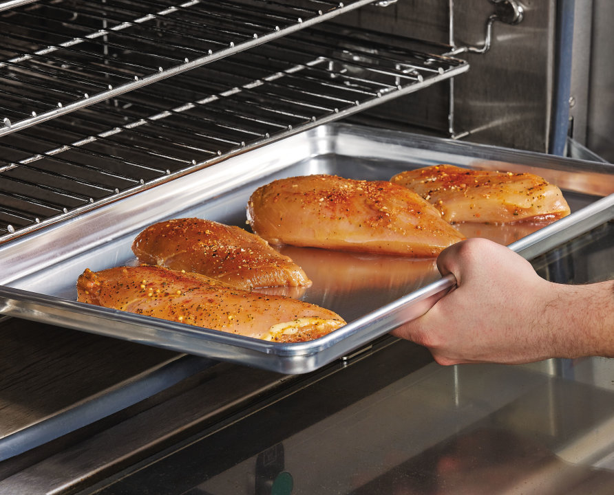 Half-size Wear-Ever® heavy-duty aluminum sheet pan with natural finish