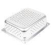 Half-size 4-inch-deep Super Pan V® perforated stainless steel steam table pan