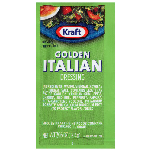 KRAFT Single Serve Golden Italian Salad Dressing, 0.4375 oz. Packets (Pack of 200)