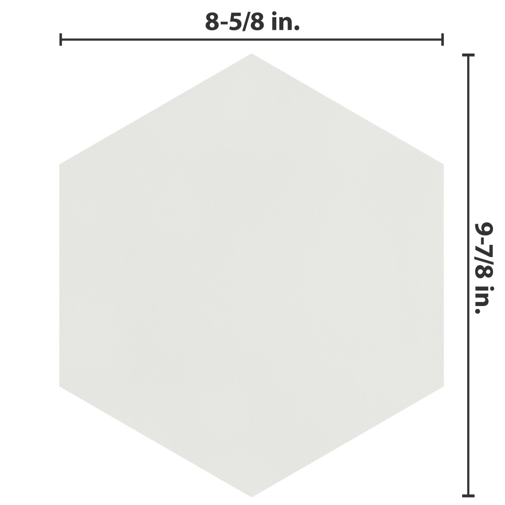 Textile Basic Hex White 8-5/8 in. x 9-7/8 in. Porcelain Floor and Wall Tile