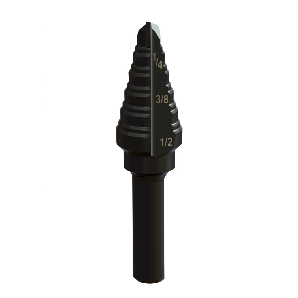 Durable split-point tip for fast, accurate material penetration.?Patented split-step design optimizes chip load for fast, smooth cutting, and more holes per charge.?Progressive cutting edges provide balanced aggression to maximize torque efficiency and minimize stalling.?Improved double flute design for superior chip evacuation, cutting speeds and tool life.?Three-flat shank for all 1/2” drill chucks.?Laser markings for quick, easy product and size identification.Replaced 34410