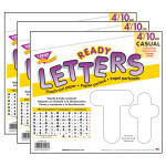 TREND White 4-Inch Casual Uppercase/Lowercase Combo Pack Ready Letters&reg;, 182 Per Pack, 3 Packs T-79905-3