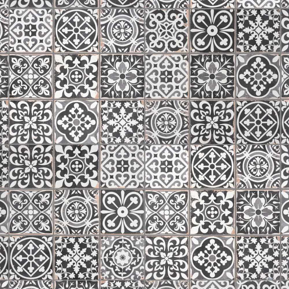 Faenza Nero 13x13 Square Ceramic Floor and Wall Digital Pattern