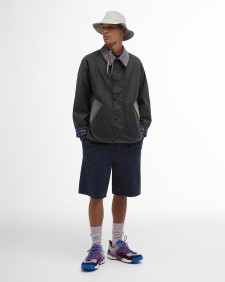 Barbour x Flower Mountain Oversized Transport Waxed Jacket Charcoal