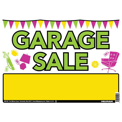 Hillman Vibrant Garage Sale Sign 10