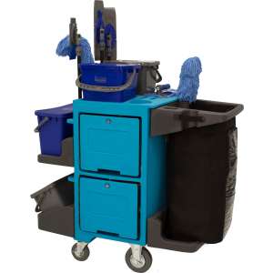 Hillyard, Trident, Housekeeping Cart, Blue
