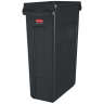 Rubbermaid Commercial, Vented Slim Jim, 23 gal, Resin, Black, Rectangle, Receptacle