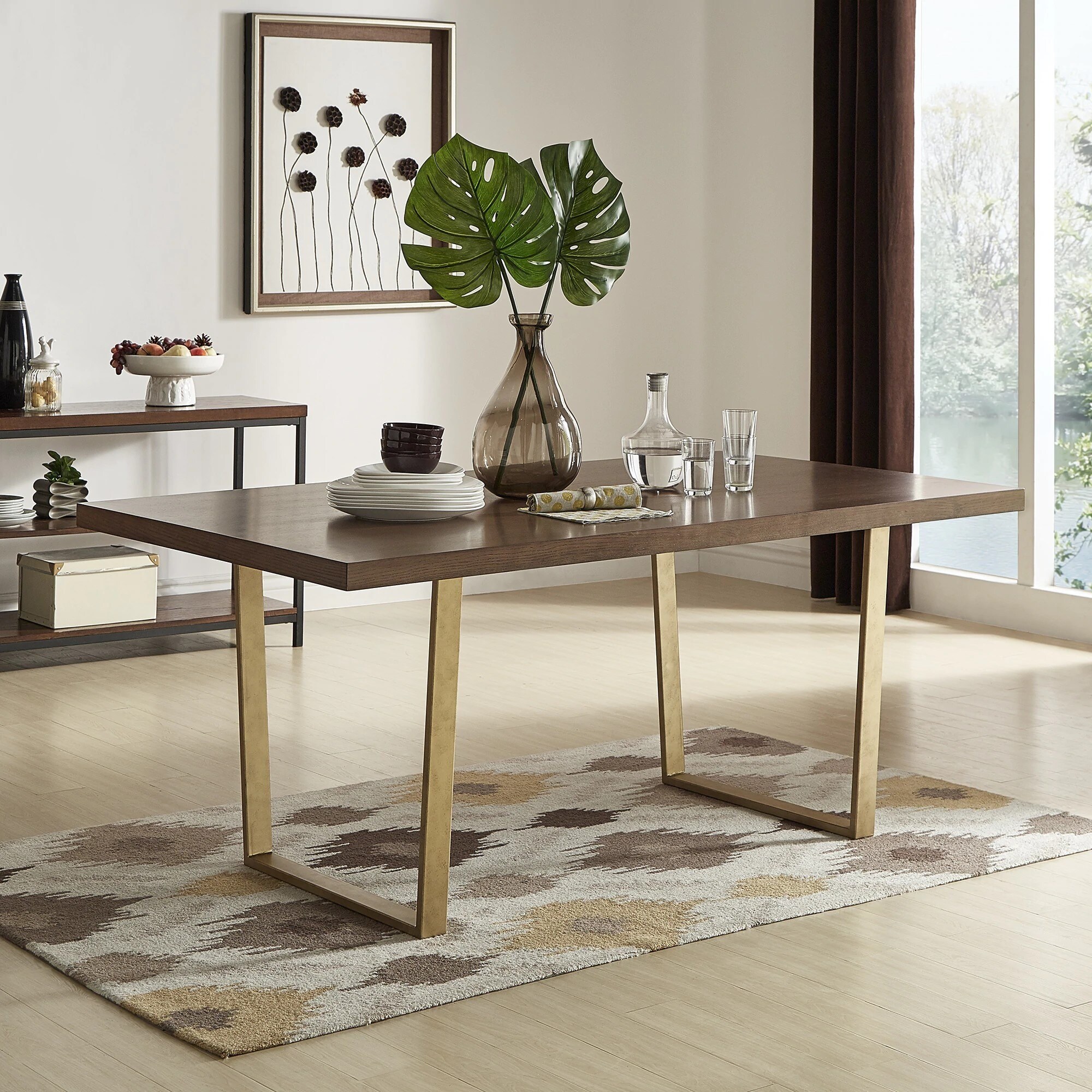 Metal Sled Base Dining Table