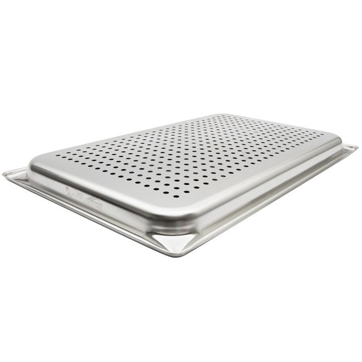 Full-size 3-inch-deep Super Pan V® perforated stainless steel steam table pan
