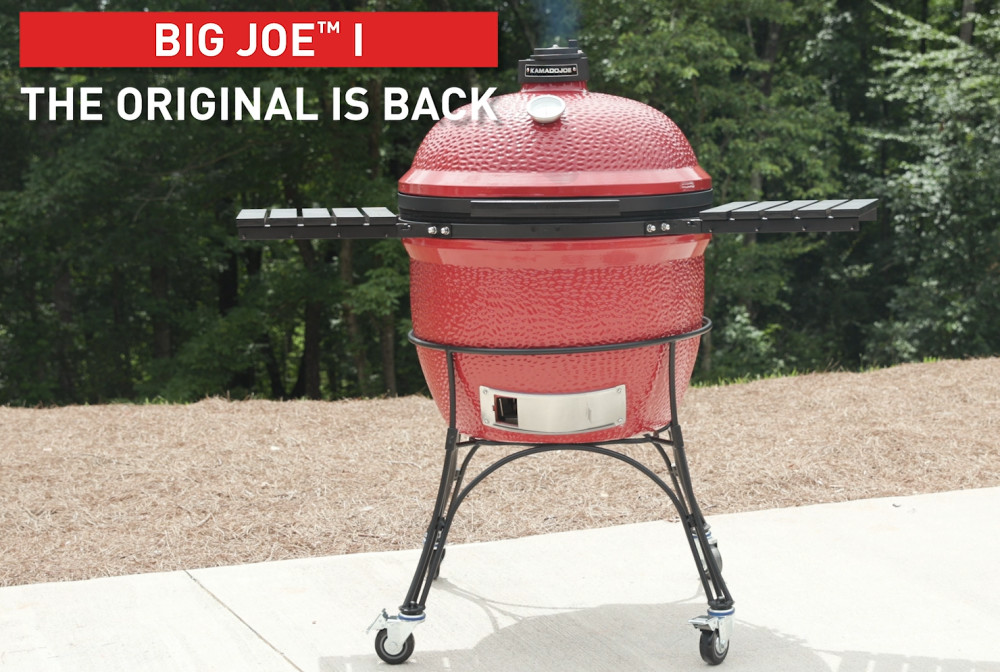 Kamado Joe Big Joe I 24 in. Charcoal Grill in Red with Cart, Side Shelves, Grill Gripper, and Ash Tool - image 2 of 12