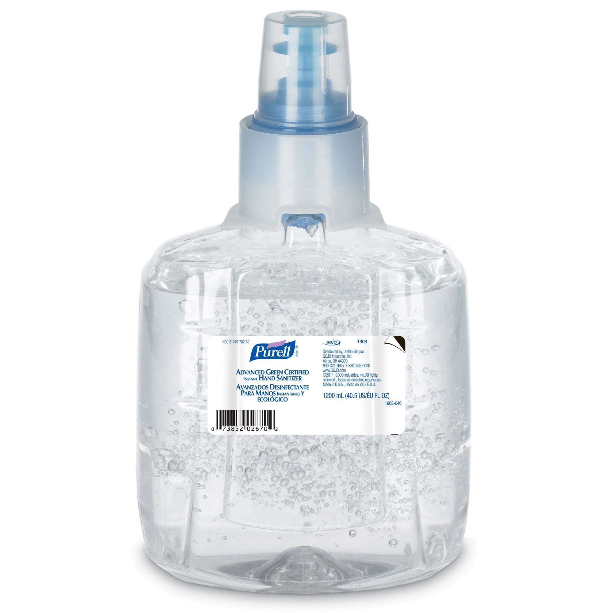 Purell® Advanced Hand Sanitizer 1,200 mL 70% Ethyl Alcohol Gel Green Certified