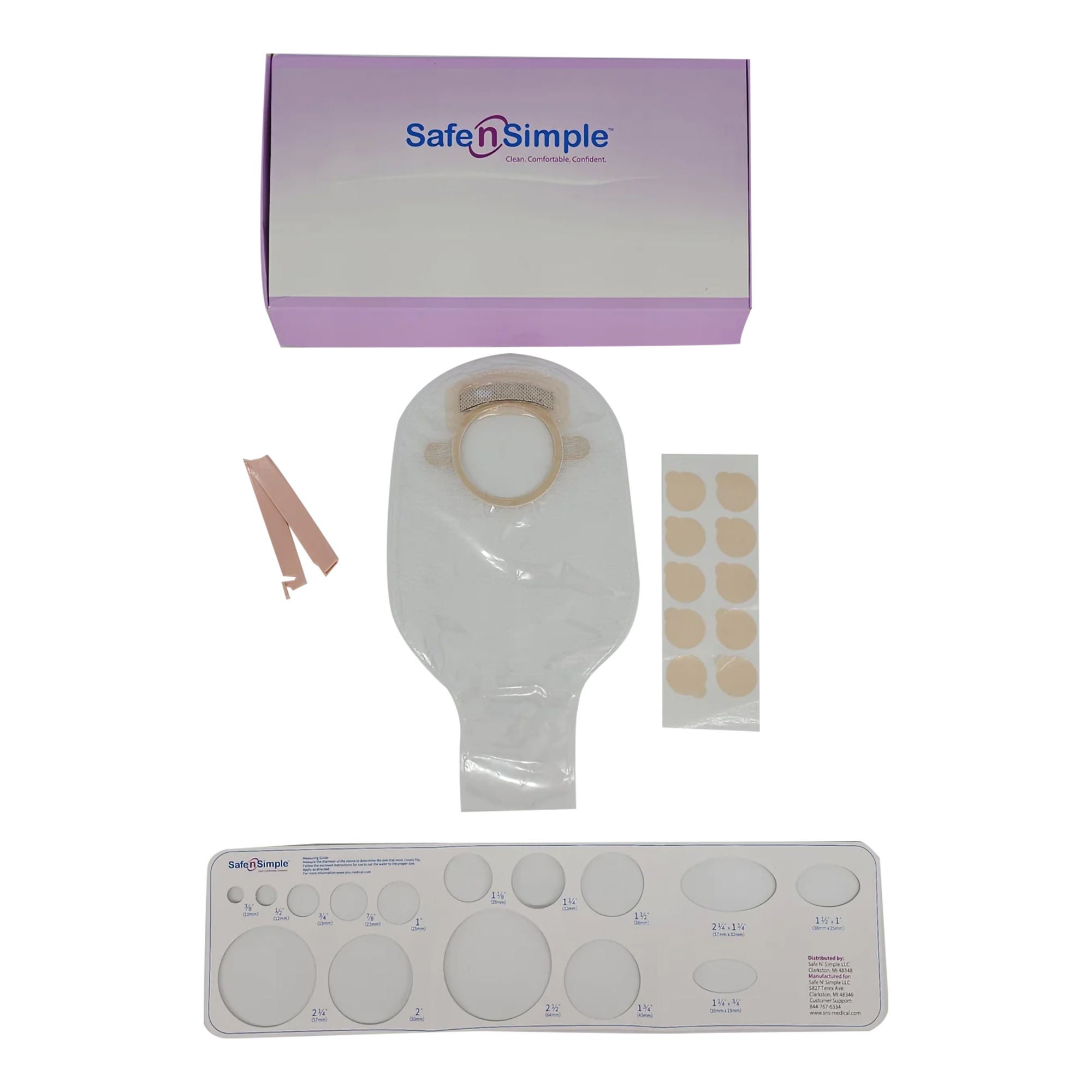 Safe N Simple POUCH, OST W/FLTR FLNG BELT TAB TRNSPRNT 57MM (10/BX 8BX/CS)