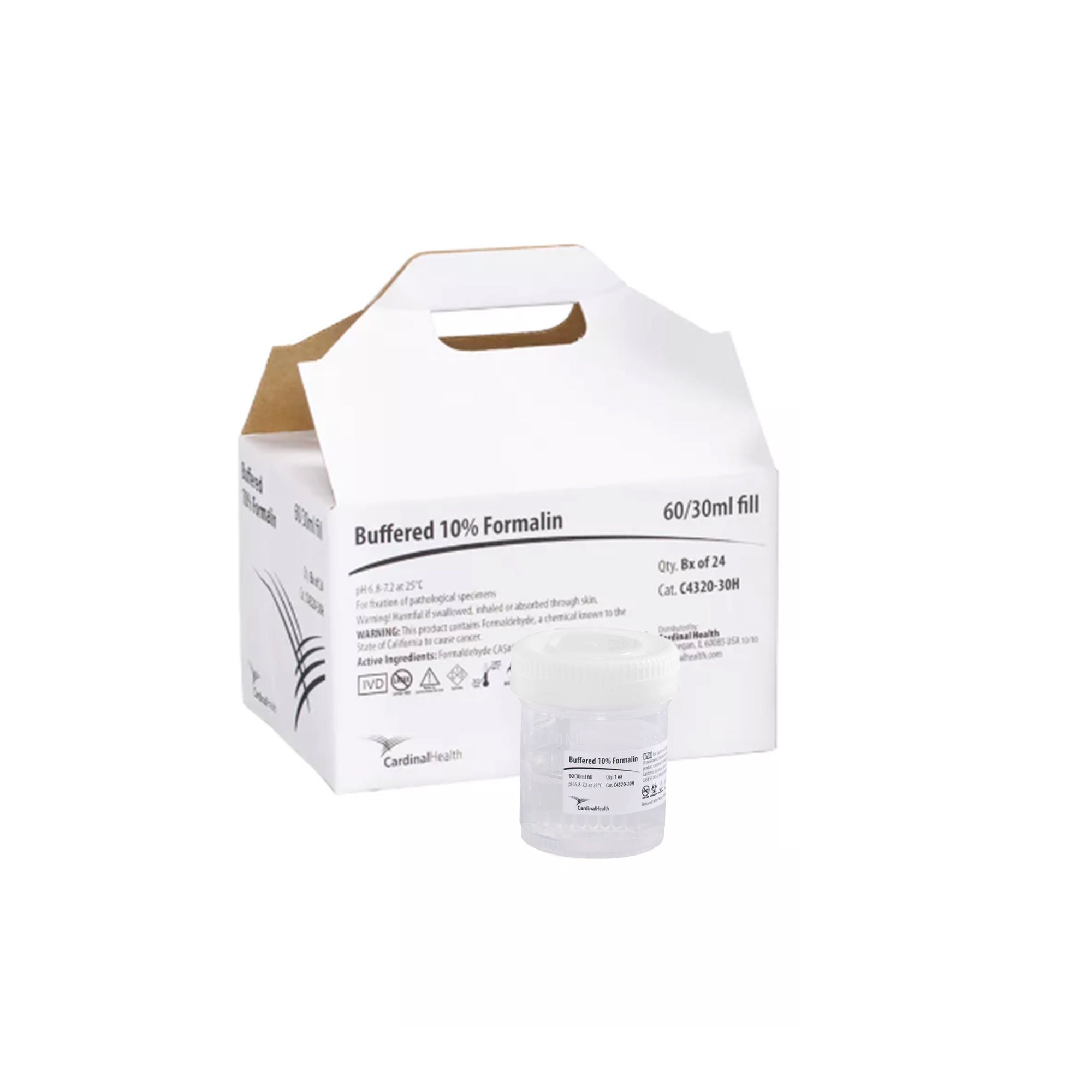 Cardinal Health™ Prefilled Specimen Container, 30 mL Fill in 60 mL