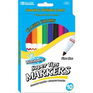 Rotuladores Lavables, Super Tip, 10 colores