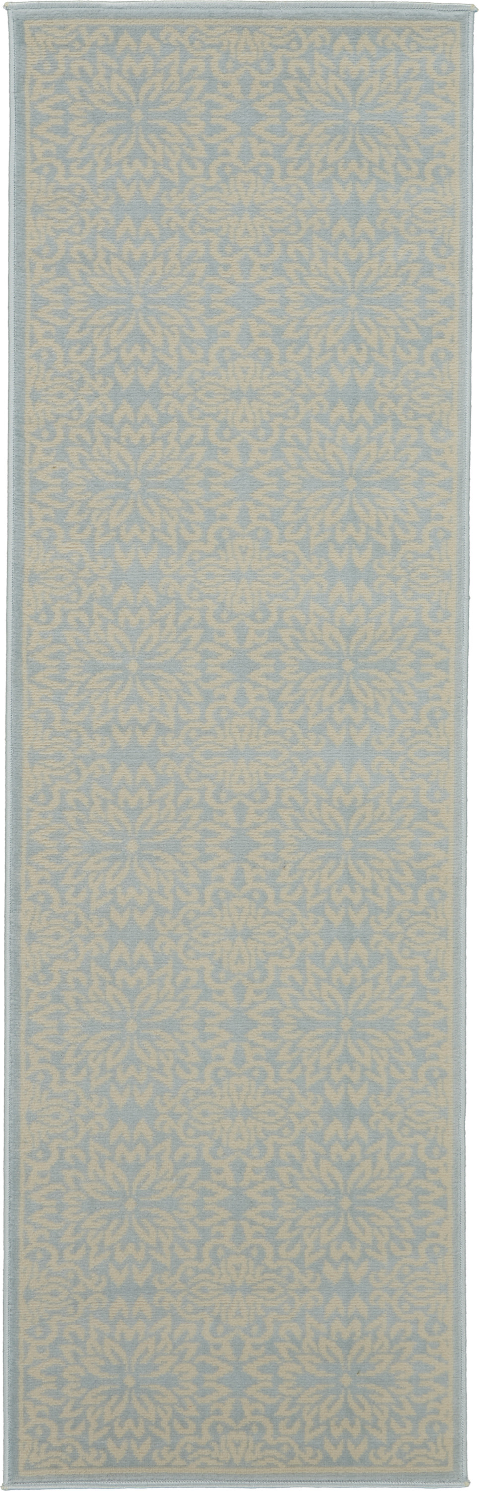 Nourison Jubilant 2'3" x 7'3" Ivory Light Blue Farmhouse Indoor Rug