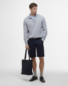 Felpa con zip corta in piqué interlock 