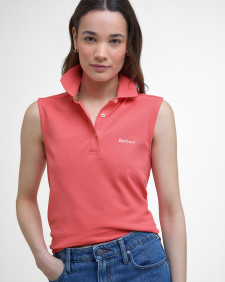 Bowford Sleeveless Polo Shirt Pink Punch