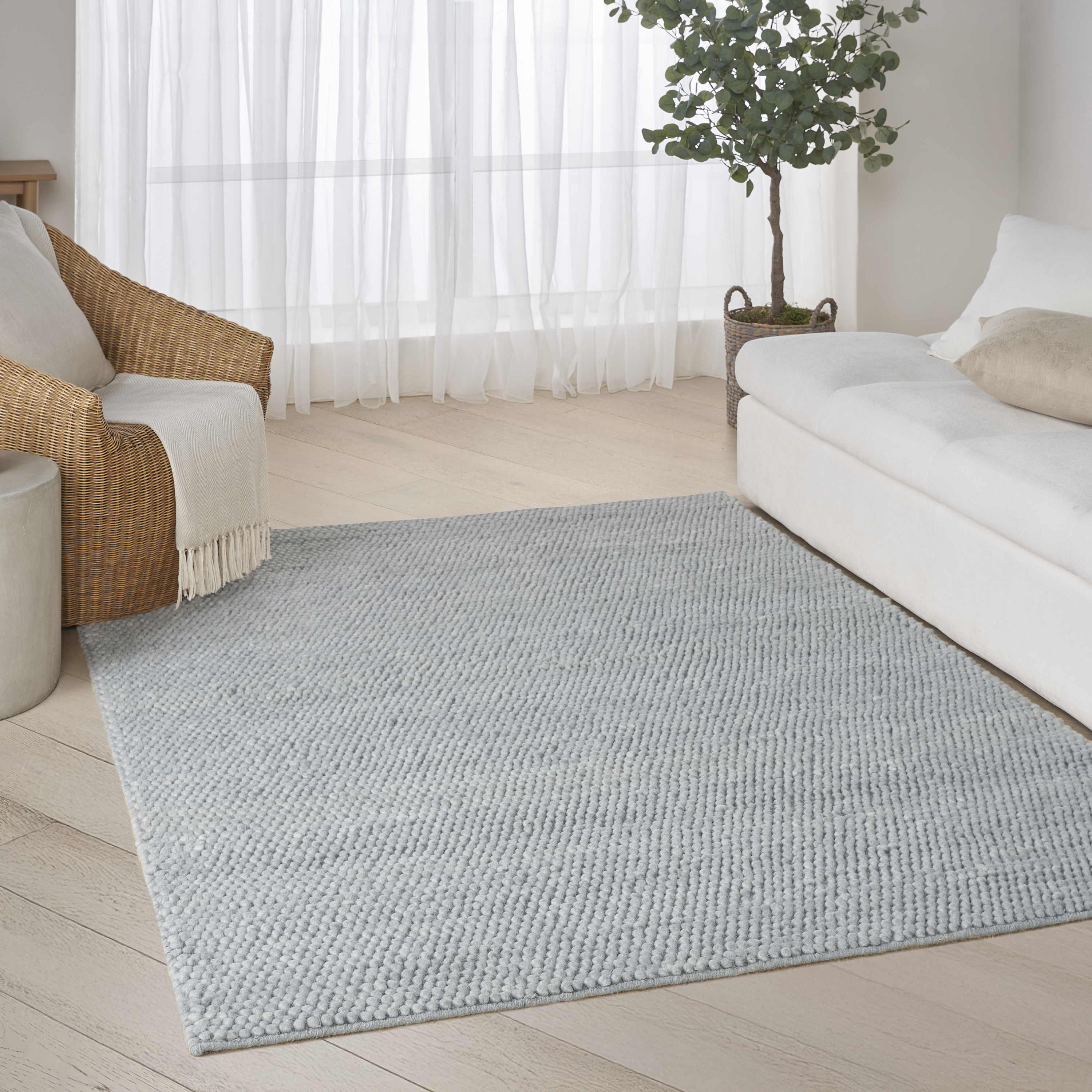 DKNY Pure Knots 5'3" x 7'3" Denim Modern Indoor Rug